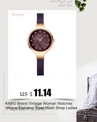 KIMIO для женщин браслет часы роскошные изысканные нержавеющая сталь женские часы розовое золото цвет платье наручные часы подарок с коробкой