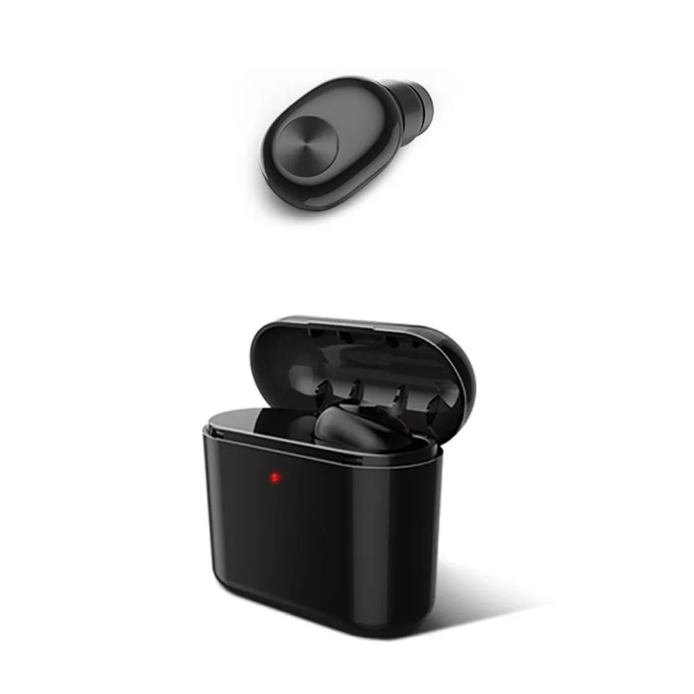 Беспроводная Bluetooth гарнитура с одним ухом зарядка футляром для хранения