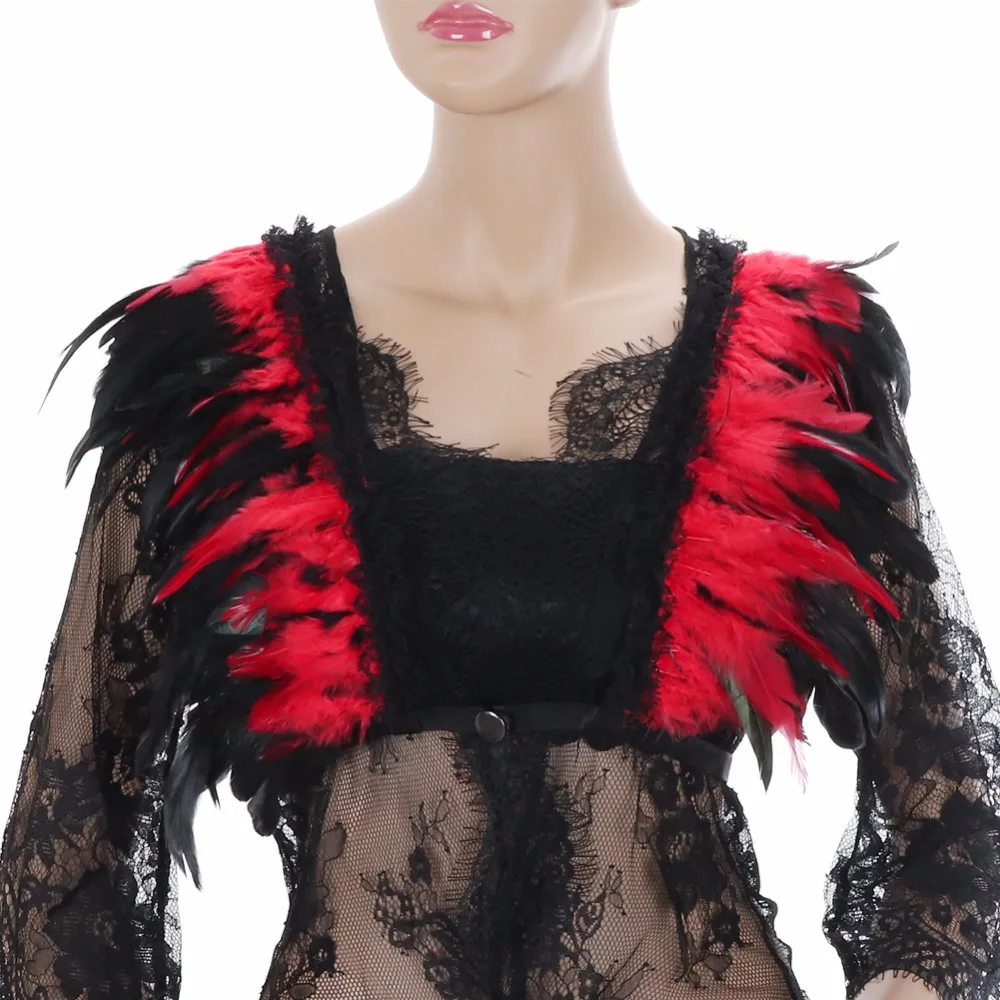 Gothic Feather Cape Caged Bralette Exotic Strappy Caged Plus Punk Gothic Rave  (L) (3)