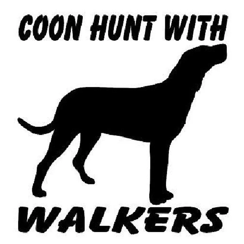 12.5cm*13.1cm Coon Hunt with Walkers Car Styling Vinyl Car Stickerin