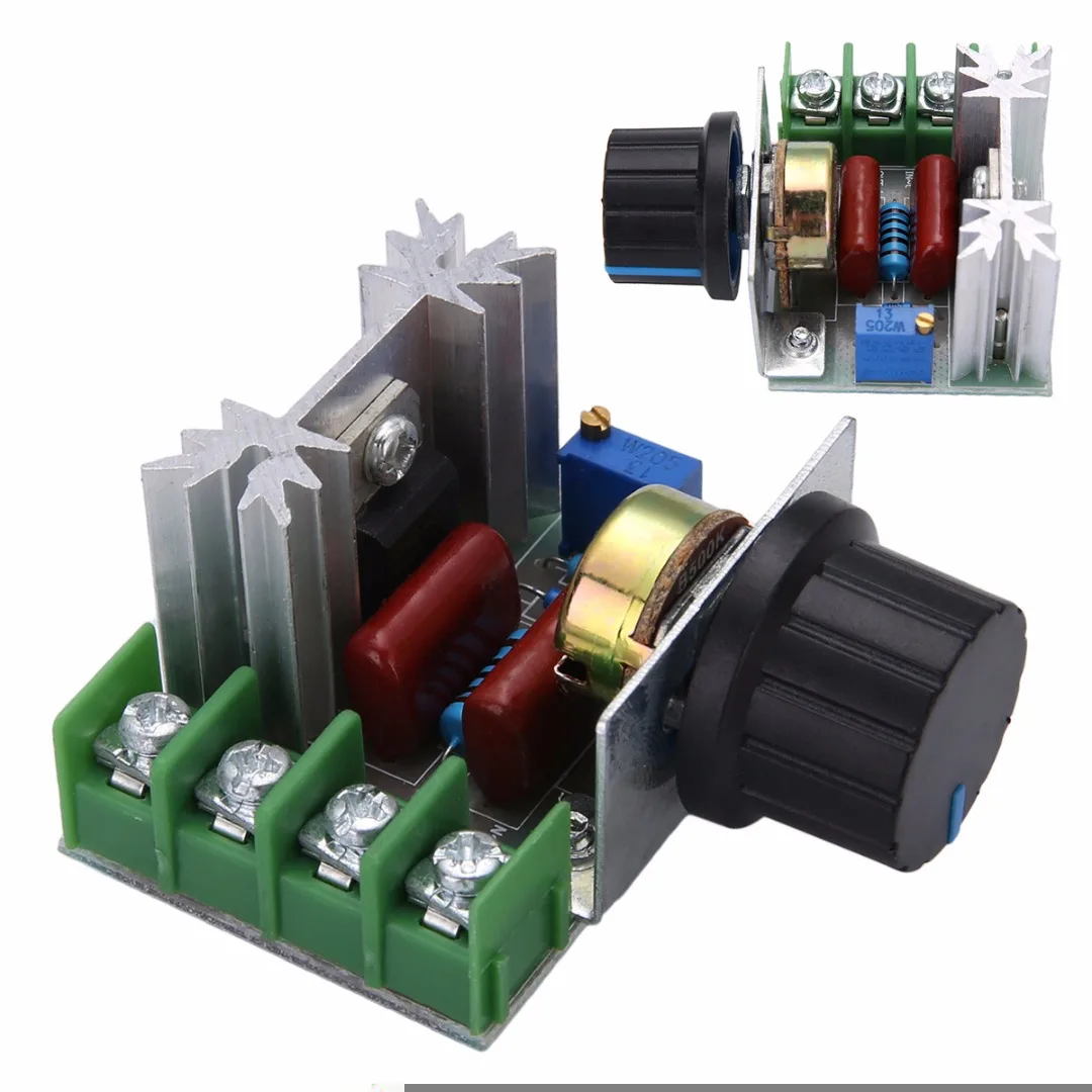 High Quality AC Voltage Regulator Module 50-220V 2000W AC Motor Dimmers SCR Controller Knob Switch Speed Control Tools
