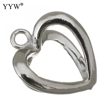 

Simple Hollow Heart Pendant 14x16x18mm Origin Design Heart Pendants Charms Beads For DIY Jewelry Accessories Silver Color Plated