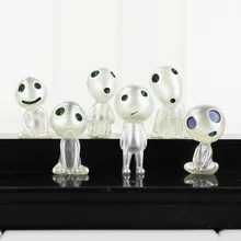 6Pcs Lot Anime Mononoke Hime Princess Mononoke Figure Toy luminous tree elves Spirit Kodama gardening PVC