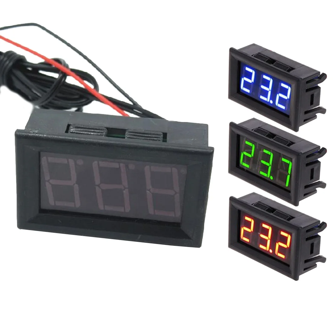 

Digital LED -50 ~ 110C Thermometer Automotive Temperature Monitor Panel Meter DC 5-12V Digital Thermometer