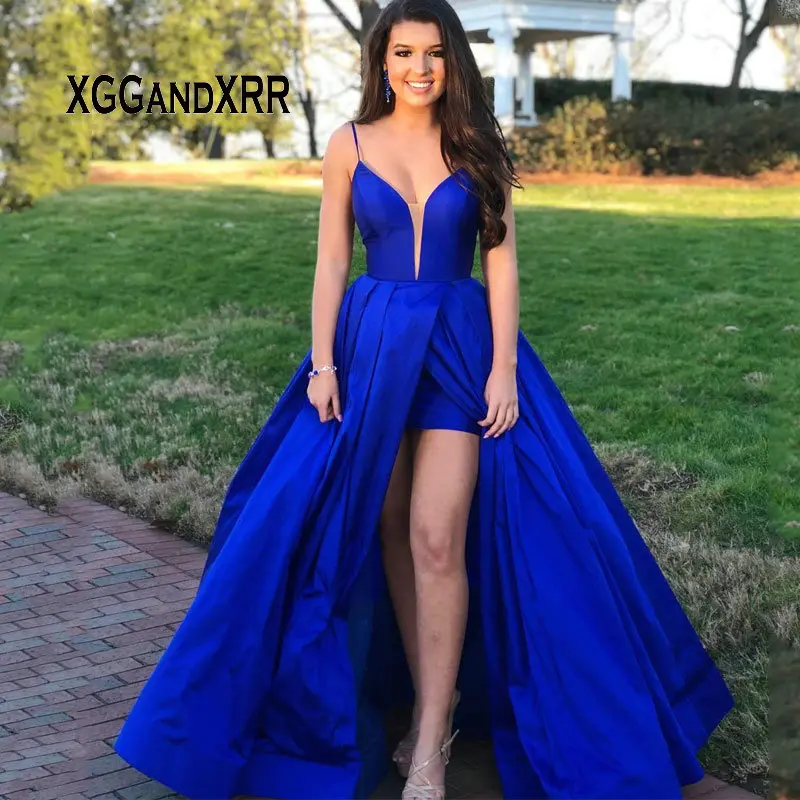 Elegant Satin Evening Dress Long 2019 Blue Prom Dress Abiye Sweetheart