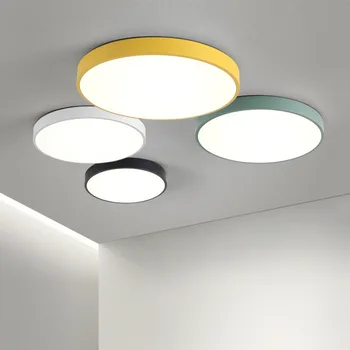 

Modern Simple LED Ceiling Light Nordic Colorful Slim Round Ceiling Lamp for Living Room Bedroom Kitchen Study Office