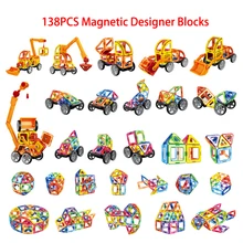 138 шт Мини Магнитный дизайнерский конструкционный обучающий технологические строительные блоки игрушки детские развивающие игрушки пластиковые блоки конструктора