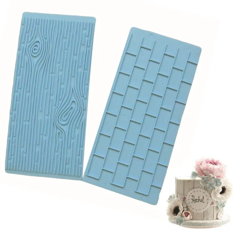 

Tree Bark Brick Wall Bakeware Tools Silicone 2PCS/Set Food Grade Texture Kitchen Accessories Cake Decorating Fondant Mold