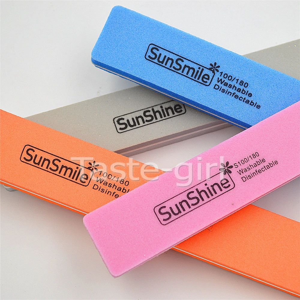 

high-quality 10pcs Nail Files Emery 100/180 Trimmer Buffer lime a ongle Nail Art Tools Double-side Washable Buffing Sponge