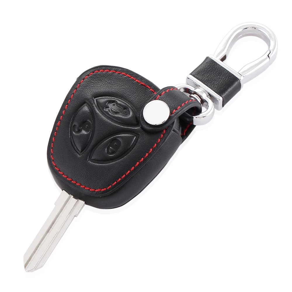 Car styling, Car keychain Black leather car key cover for LADA Priora Largus Kalina Granta Vesta X-Ray XRay,Auto Accessories