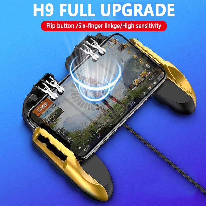 H9 шесть пальцев подключаемый контроллер радиатора для мобильного телефона джойстик триггер игра шутер PUBG мобильный игровой контроллер разъём геймпад