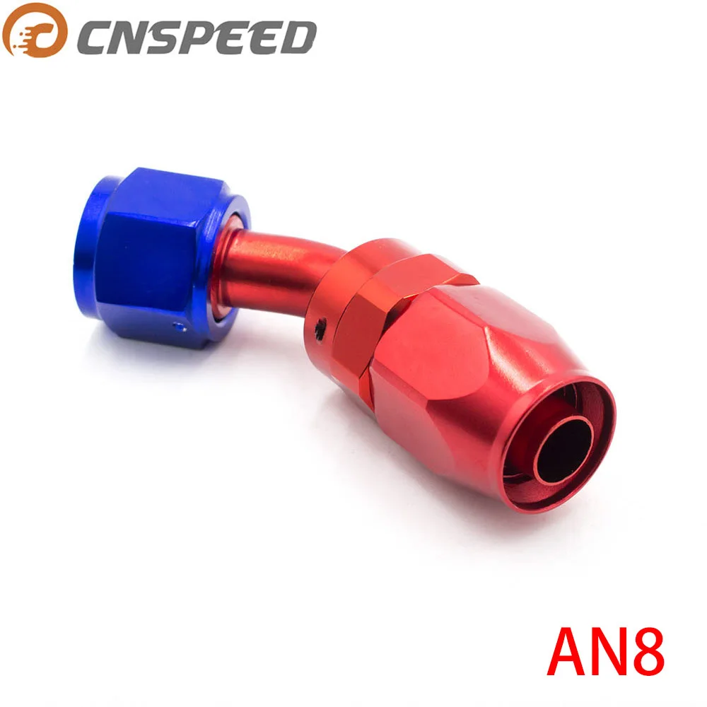 CNSPEED High Performance AN 08 Fitting AN08 Aluminum Fittings 45 Degree Oil Fuel Swivel Hose End | Автомобили и мотоциклы