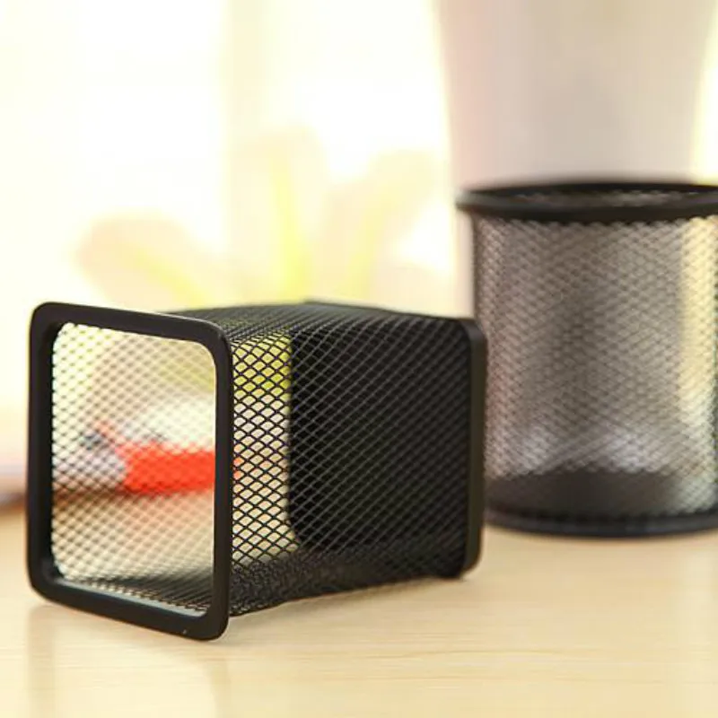 Anti-Rust Pen Holder M Desktop Storage of Debris Tube Pencil Rack Mesh Style Metal Pen HolderNew Stationery Square Iron Spray