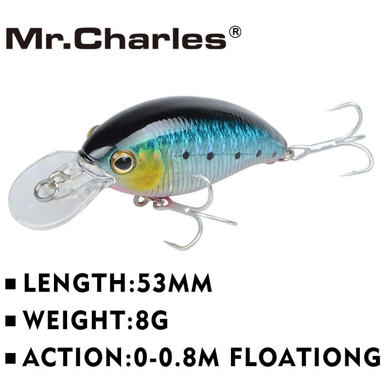 Mr.Charles новя рыболовная приманки, размер 53mm / 8G 0-0.8m ассорти различных цветов