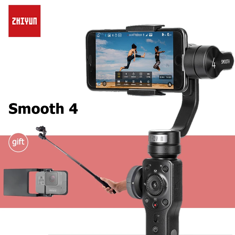 

ZHIYUN Smooth 4 3-Axis Handheld Smartphone Gimbal Stabilizer Phone stabilizer for iPhone XR Huawei XiaomMi Gopro Action Camera