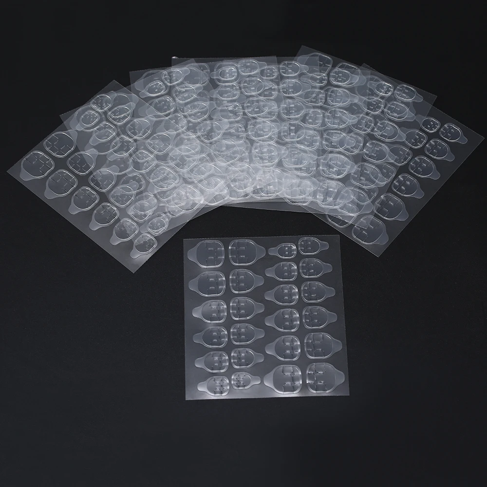 Shellhard 10 листов двусторонний клей ленты вкладки прозрачные декоративный для маникюра DIY для поддельные накладные ногти