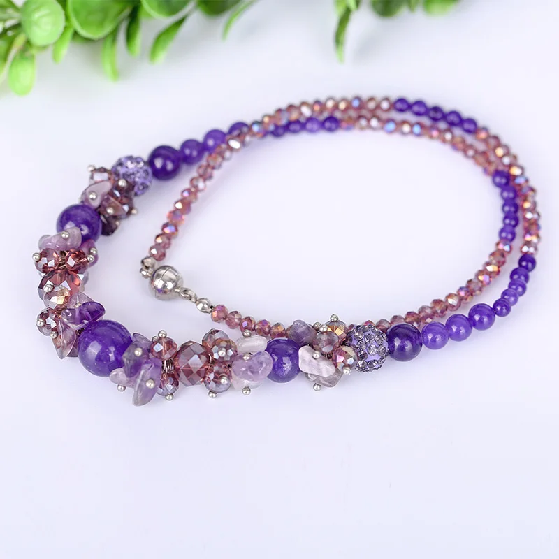 

Girlfriend gift Natural crystal necklace female fashion wild autumn and winter exquisite simple atmosphere authentic pendant