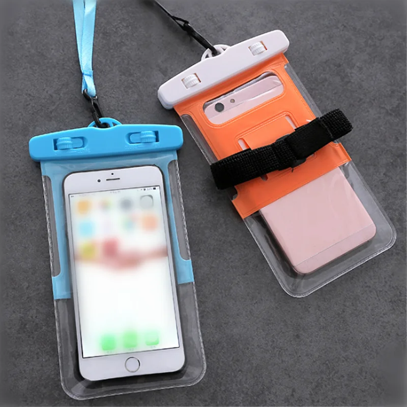 UVR Transparan Layar Terjamah Tahan Debu Tahan Air Tas Ponsel Kantong Tas Ponsel Tali Case untuk Iphone X 7 8 Plus Berenang menggunakan