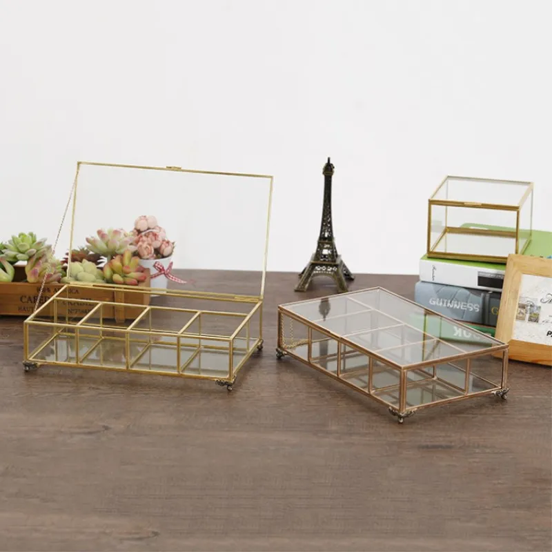 

Jewelry Box Glass Box Glass Arts And Crafts Nordic Minimalist Square Geometry Glass Jewelry Storage Box Home Decoration Gift