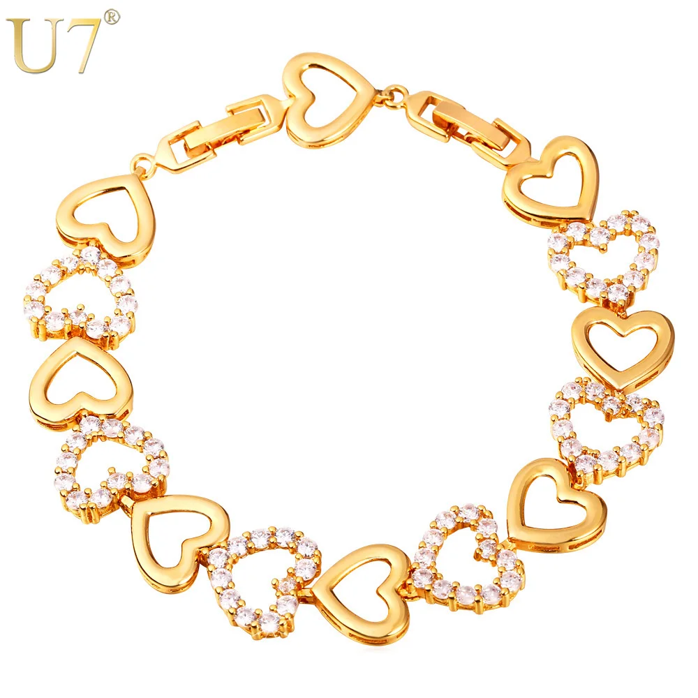 Buy U7 Luxury Cubic Zirconia Bracelets For Women Gold