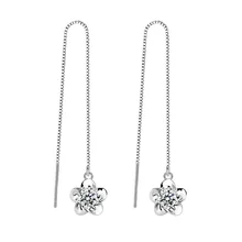 XIYANIKE новые оригинальные 925 пробы серебряные вишневые серьги с цветами и бахромой белые и фиолетовые серьги цветок лотоса для женщин VES6699