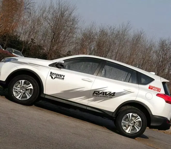 

XYIVYG 1 Set Auto Vinyl RAV4 Car Stickers Auto-decor Car Whole body Sticker Stripes Decals for Toyota
