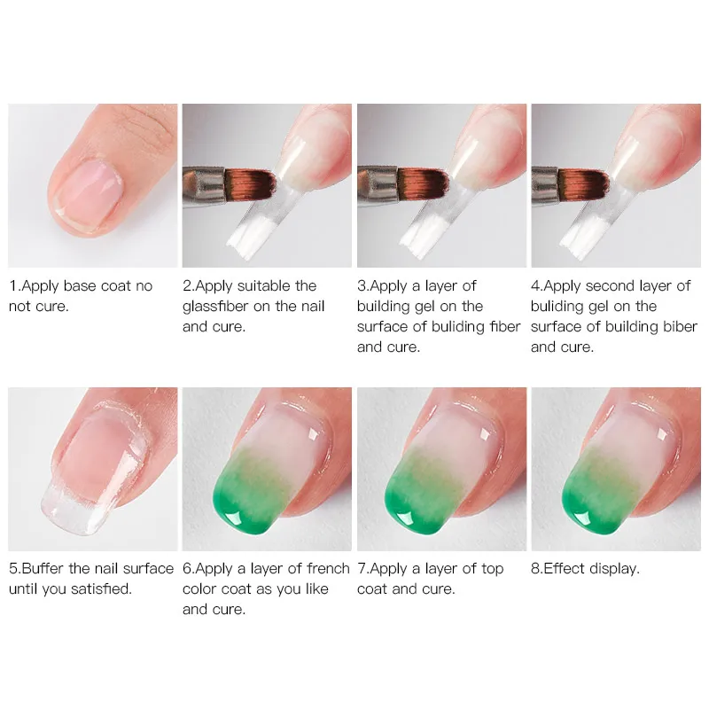 Fibernails стекловолокно для наращивания ногтей, гель для наращивания, акриловые наконечники, зажимы для формы ногтей, обертывания, полиуф-гель для маникюра, маникюрный салонный инструмент