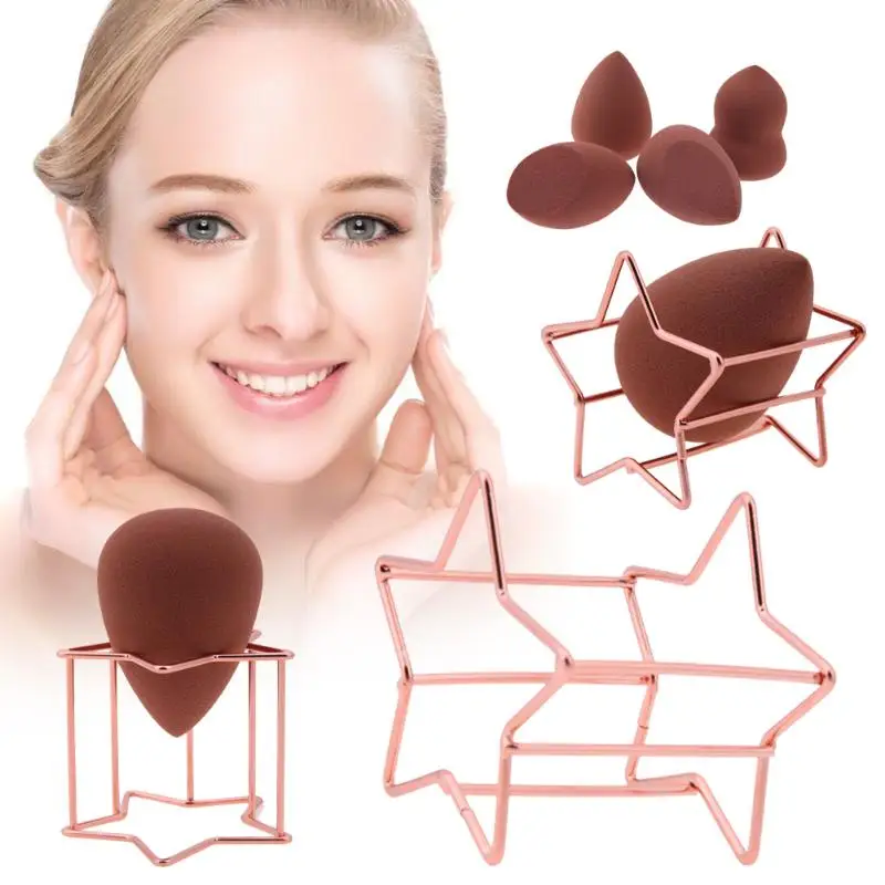 

1 pcs Stainless Steel Star Power Puff Stand Holder Make Up Sponge Organizer Shelf Bracket Gourd Puff Drying Makeup Cosmetic Tool