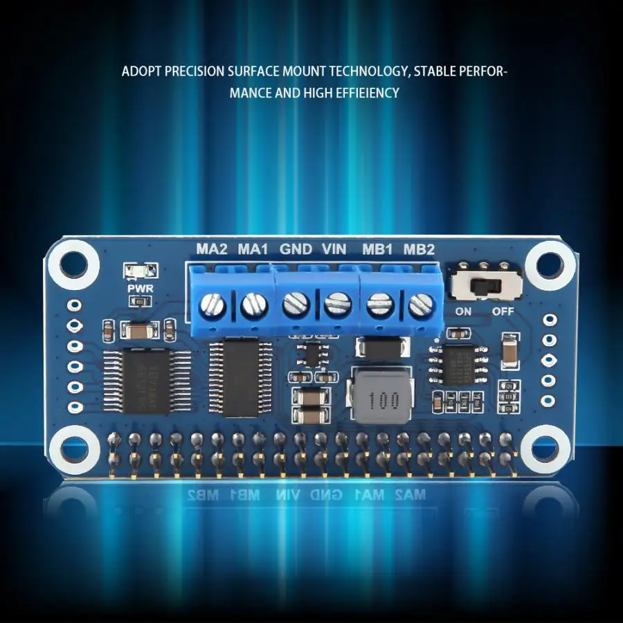 2-полосная шаговый мотор драйвер платы ШИМ двойной h-мост I2C Интерфейс модуль для Raspberry Pi "сделай сам" с источником питания от постоянного тока, 6 V-12 V