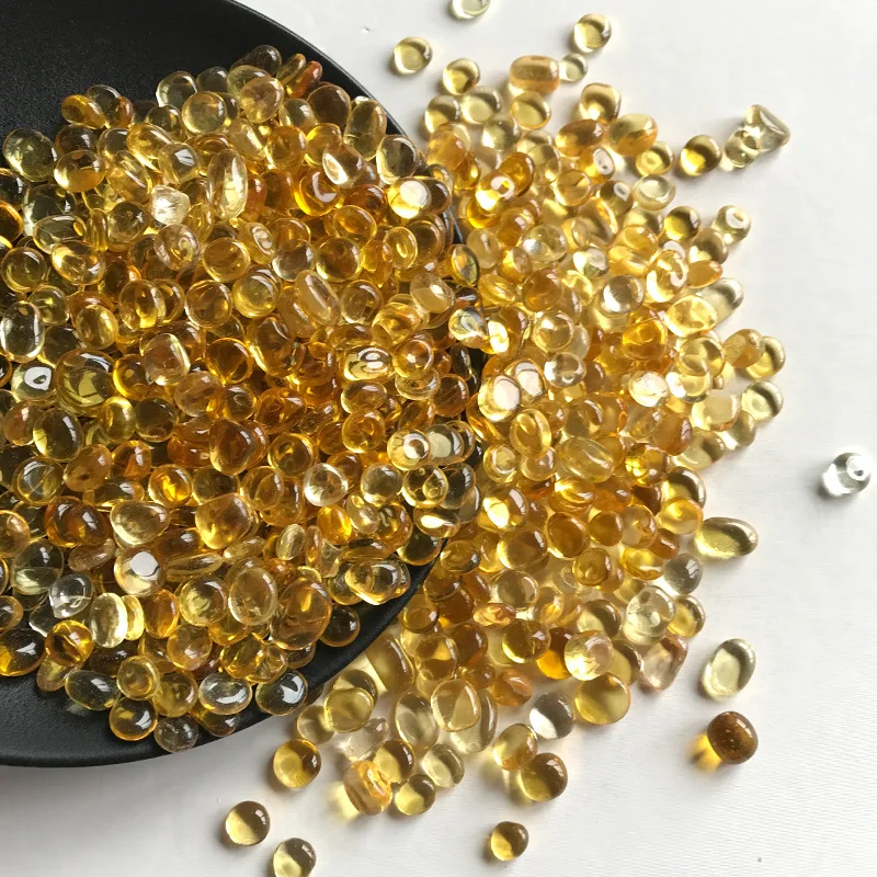 

Artificial Yellow Stone Crystal Quartz Small Gravel Dice Mineral Fish Tank Flower Pot Garden Healing Home Ornament Buddhism