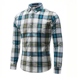 Деловые мужские рубашки из Хлопка Контрастного Цвета Camisa, повседневные рубашки с длинными рукавами и отложным воротником, приталенные