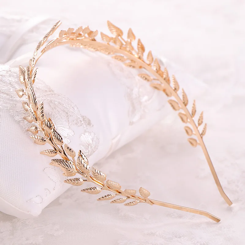 FORSEVEN форма золотого листа Свадебная головная повязка на голову для женщин девушка головной убор Тиара украшение для волос свадебная прическа невесты Аксессуары VL