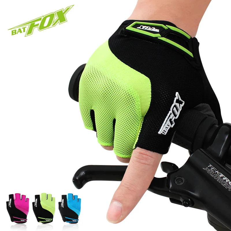 

BATFOX 2017 MTB Cycling Gloves Men Women Summer Half Finger Bike Gloves Breathable Road moutain bicyclle outdoor sports gloves