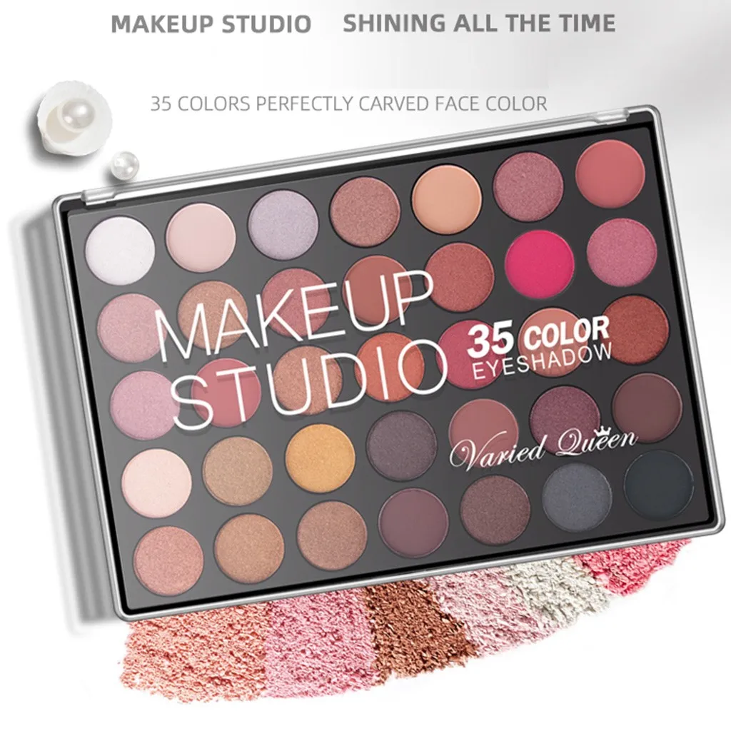 

35 Color Makeup Eyeshadow Palette Nude Waterproof Glitter Pigment Smoky Eye Shadow Pallete 35Color Make up Palette F5.20