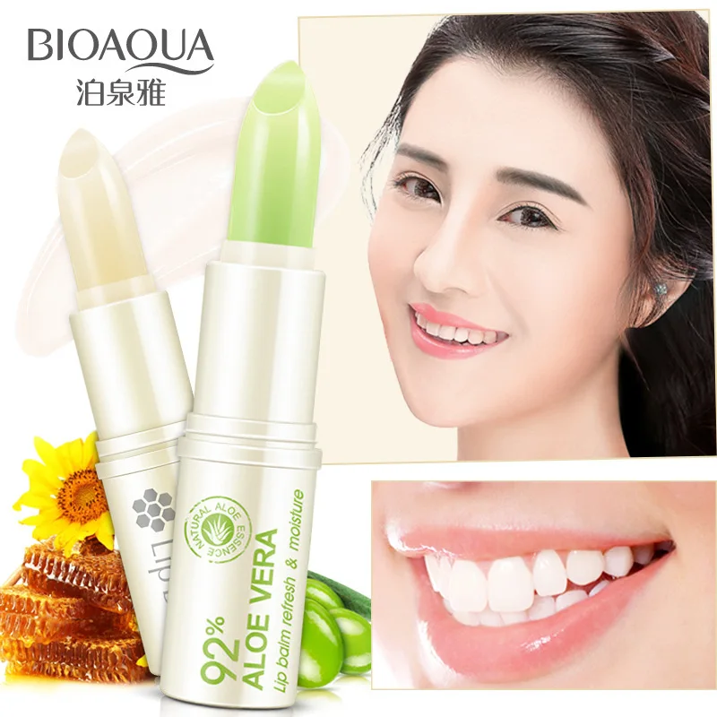 

BIOAQUA Natural Aloe Honey Lip Balm Deep Moisturizing Long Lasting Colorless Refine Repair Lip Wrinkles for Women Men Lips Care