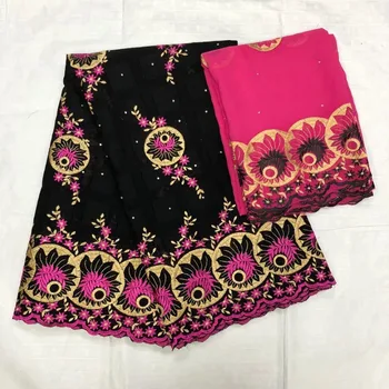 

TL(5 + 2 yards / set) High Quality 100% Cotton Swiss Lace Fabric African Barry lace Fabric Plus Chiffon Shirt lace Party! F31007