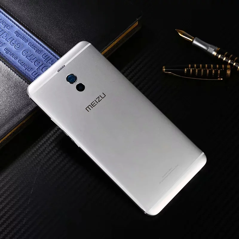 Корпус M6Note для Meizu M6 Note, задняя крышка на батарейке, металлические запасные части+ кнопки, объектив камеры - Цвет: Серебристый