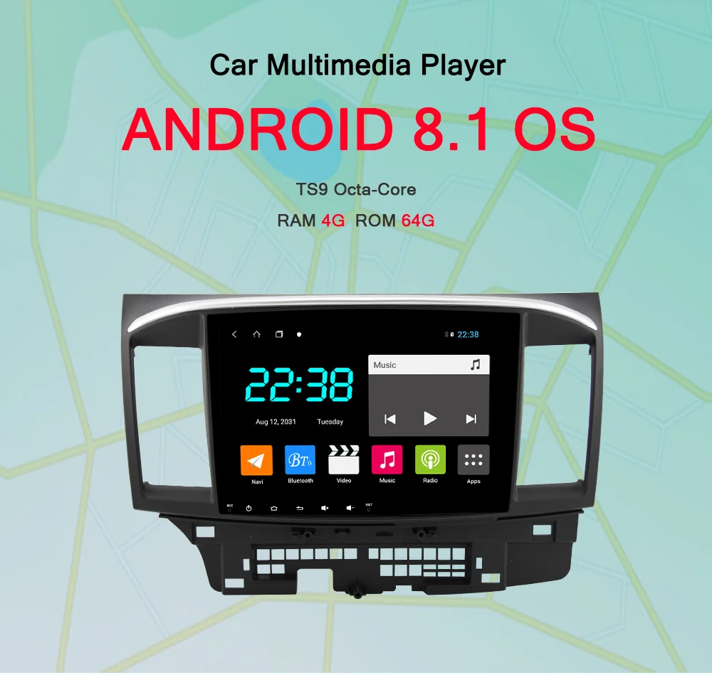 Perfect AUTOTOP 9" 2din Android 8.1 Car Multimedia Player for Mitsubishi Lancer 4G RAM 64G ROM Car Radio RDS Wifi Mirrorlink BT No DVD 0