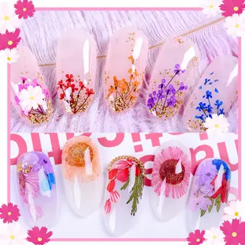 

12 Pcs/box Dried Flowers Epoxy Sheet UV Decoration Resin Silicone Mold DIY Jewelry Filler Beauty Nail Accessory