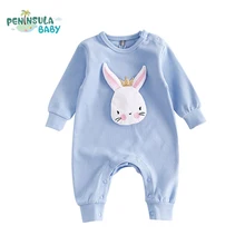 

Autumn Newborn Baby Clothes Cartoon Rabbit Baby Rompers Long Sleeve Baby Girls Clothing Jumpsuits Roupas Bebes Infant Costume