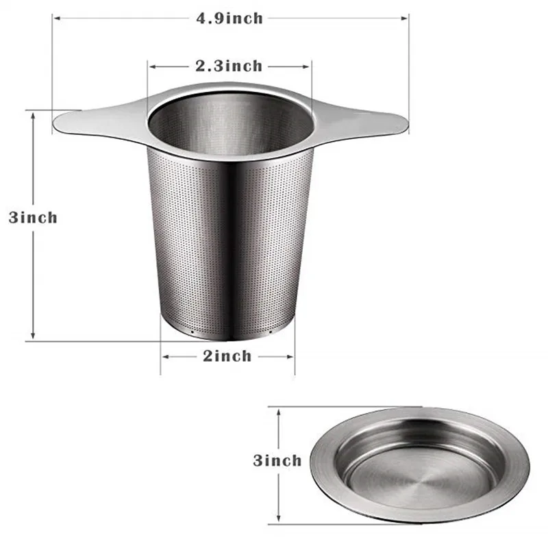 Stainless Steel Tea Infuser Mesh Strainer Water Filter with Large Capacity Double Handles for Hanging on Teapots Mugs Cups 05