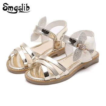 

Summer sandals for baby girls 2020 Fashion butterfly children leather sandals sweet princess shoes wedding party girls shoes