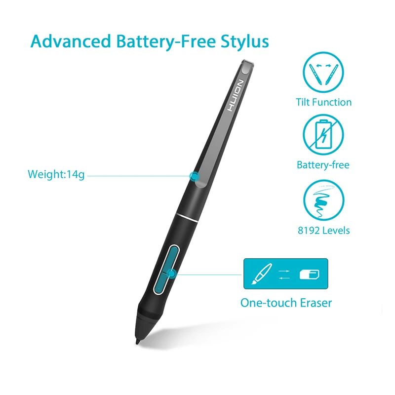 Beste Huion Kamvas Pro 12 GT 116 Batterij Gratis Pen Tablet Monitor Tilt Ondersteuning Grafische Tekening Pen Display Monitor 11.6 Inch met Handschoen