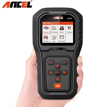 

Original ANCEL AD510 Full OBD2 Scanner Code Reader Battery Tester in Multi Languages OBD Car Diagnostic Tool Update For Free