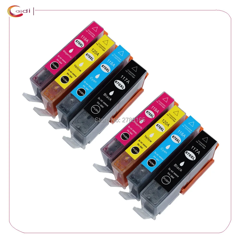 8 упаковок совместимый для hp 670 670 670XL hp 670XL Deskjet Advantage3525 4615 CZ117AL-CZ120AL струйный картридж