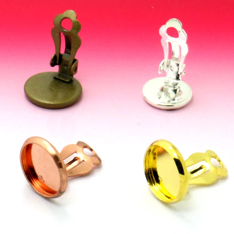 10 Conectores Para Cabujón Redondo Blanco 20mm - Plata Tibetana, Agujero 2mm, Modelo CAB16