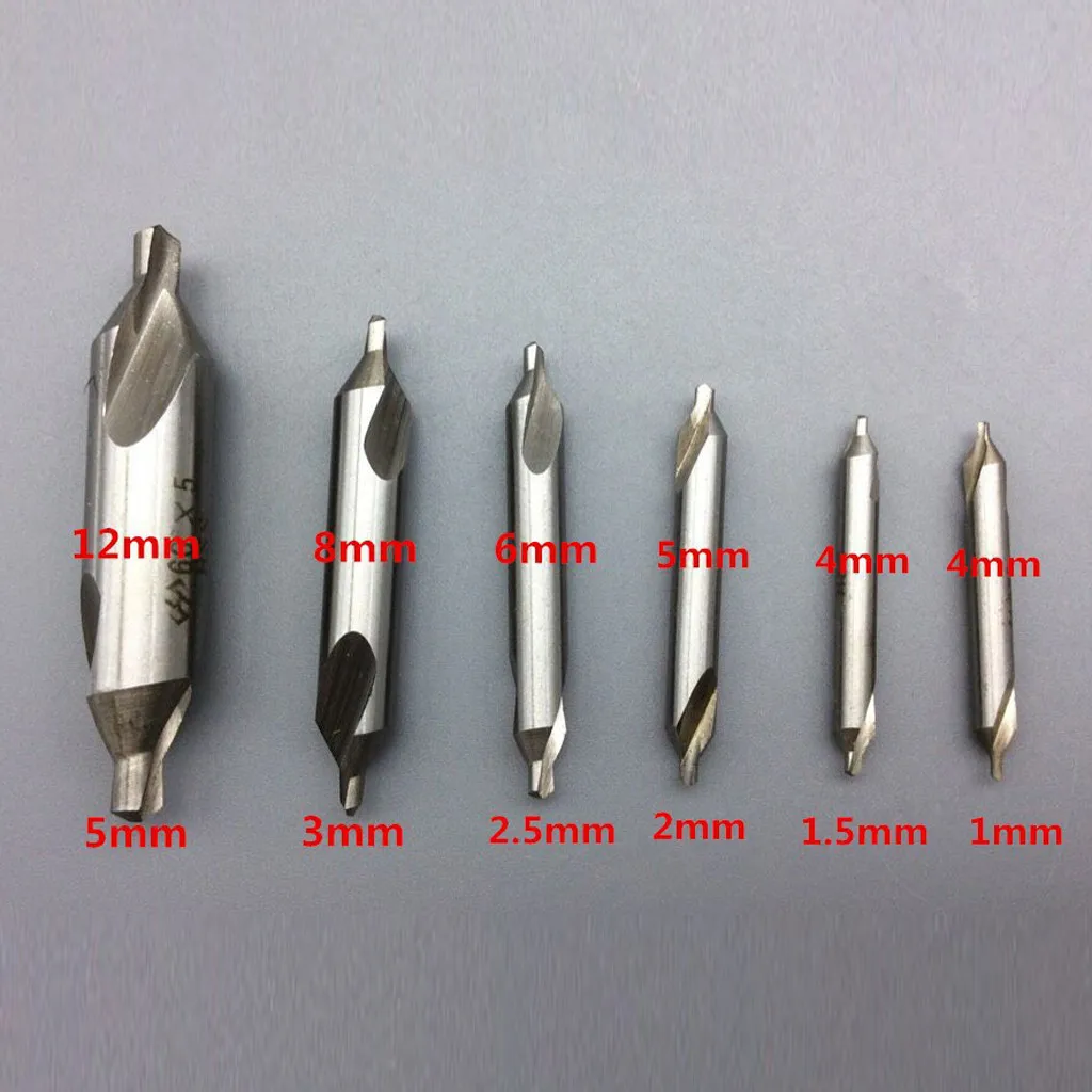 6 шт./лот комбинированные зенковки сверла 60 градусов центр сверла набор HSS Металл бурения электроинструменты токарный станок фрезерный резак инструмент# sfgh