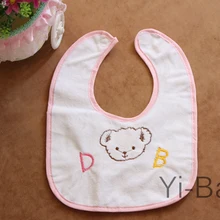 12 шт./компл. YB0009 Розовый водонепроницаемый Нагрудник слюнявчик для младенца полотенца бирка ткань дБ Слюнявчик с медвежонком детский нагрудник
