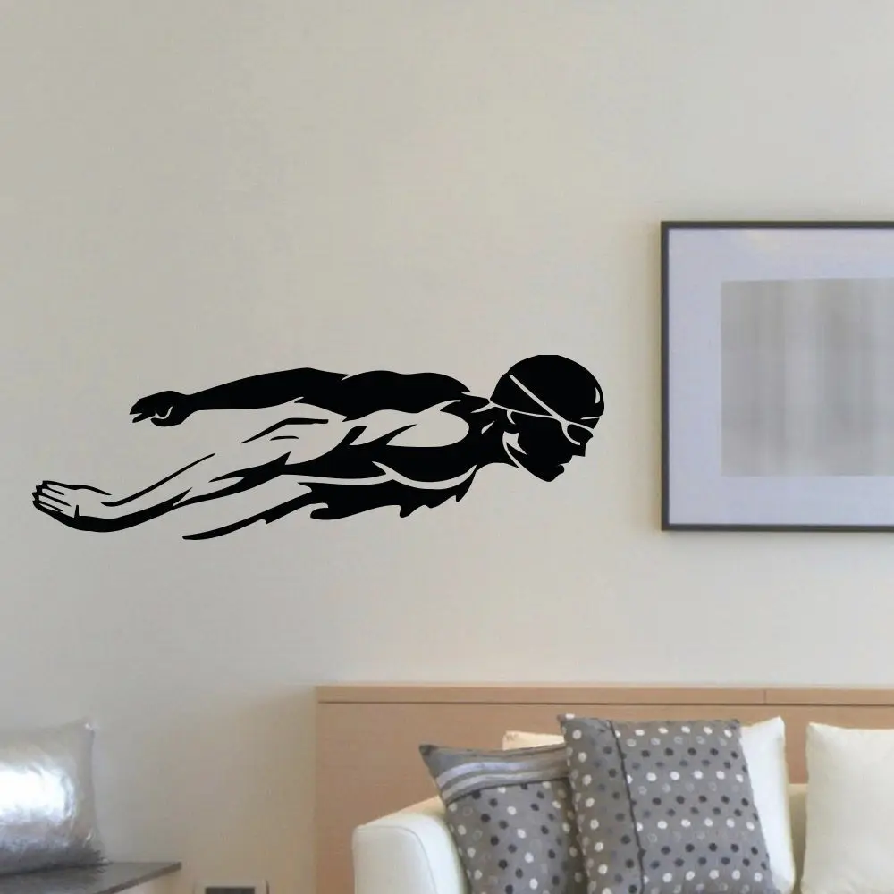 WALL DECAL VINYL STICKER SPORT GYM SWIMMING SWIMMER DECORin Wall