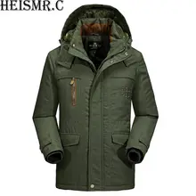 Для мужчин; зимняя куртка Для мужчин бренда плюс толстый бархат с капюшоном мягкий мужской Повседневное теплые флисовые парки холодной зимы верхняя одежда AW34